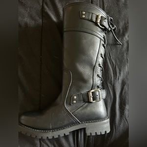 Harley-Davidson® Women's Alexa Back Lace Black Leather Motorcycle Boots D85167
